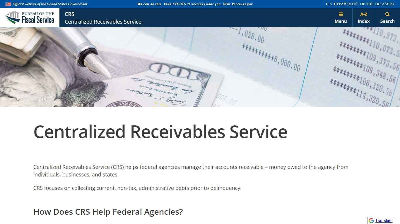 Centralized Receivables Service - Bureau of the Fiscal Service